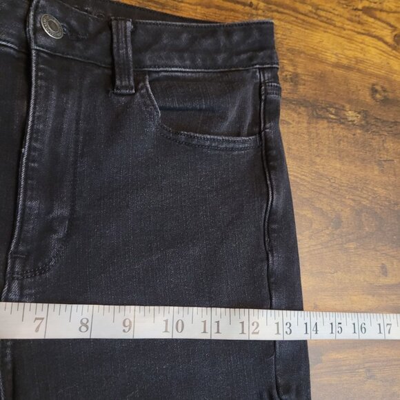 American Eagle Jeans 8 S Super Hi Rise Jegging 360 Next Level Stretch Black - Picture 8 of 12